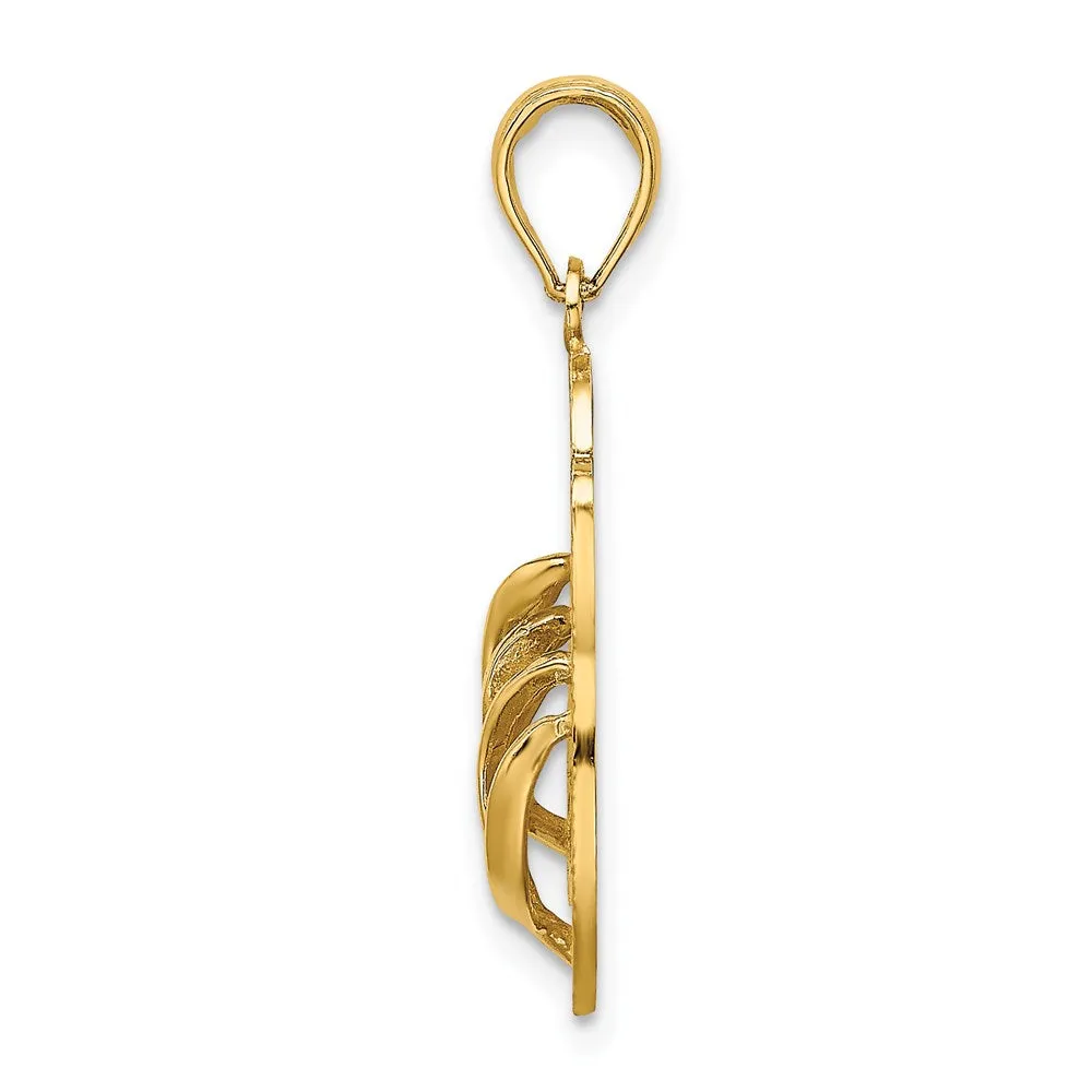 14K Large SAN DIEGO Double Flip-Flop Charm