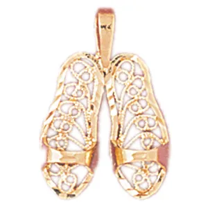 14k Yellow Gold Flip Flops Charm