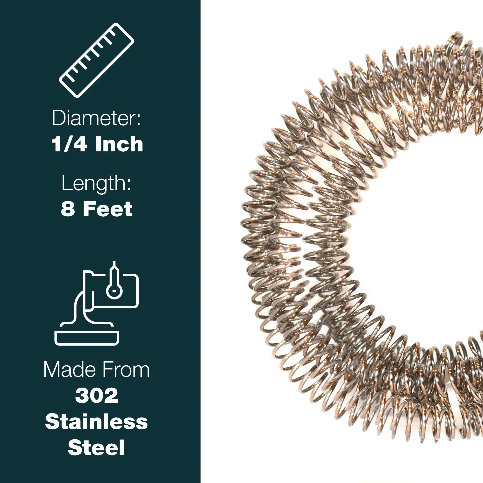 1/4" x 8' Stainless Steel Spring Gravel and Rock Guard