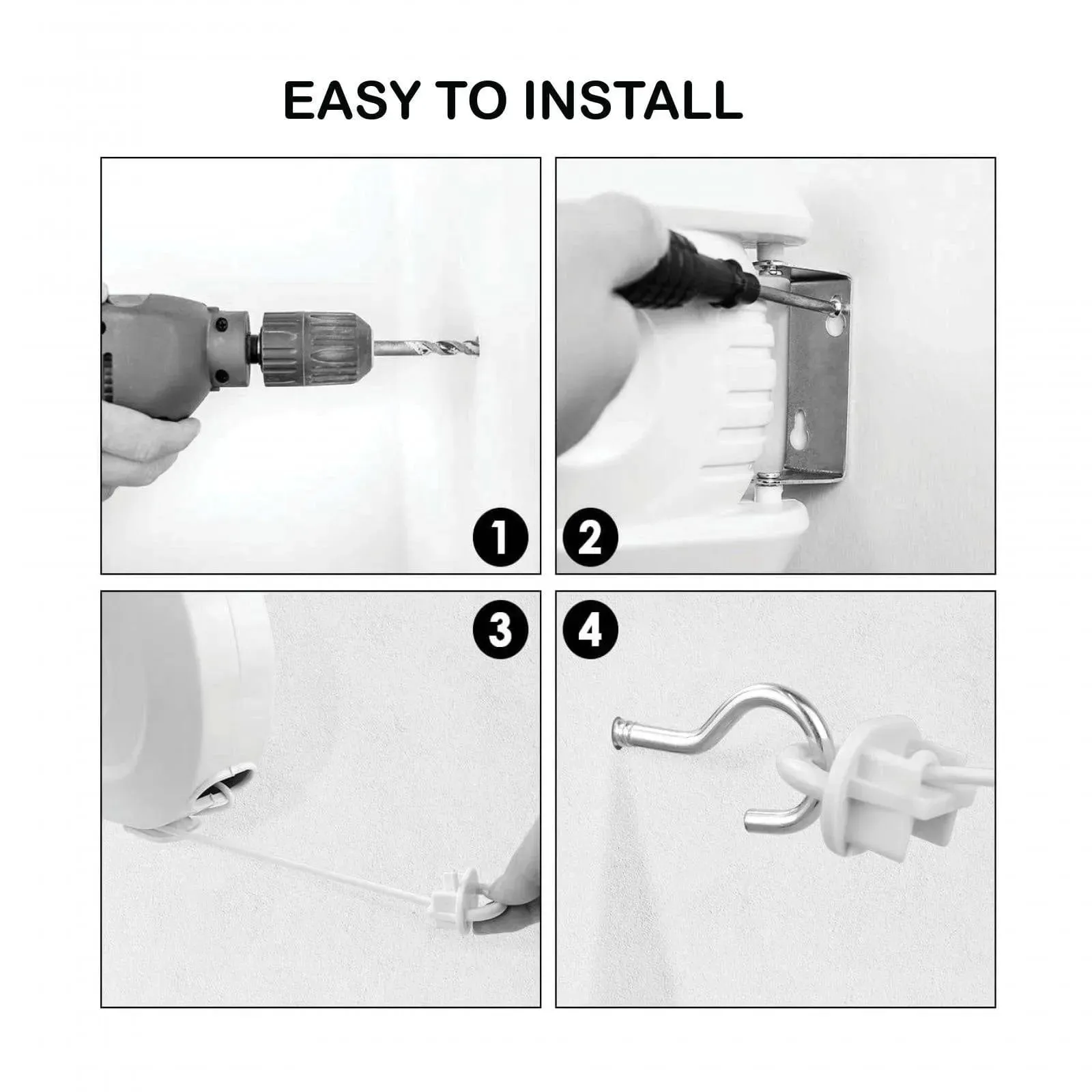 15m Retractable Washing Line Wall Mounted Clothes Reel for Indoor or Outdoor Use