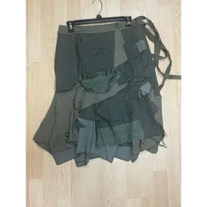 16 West Layered Retro Industriall Euro Army Skirt Medium