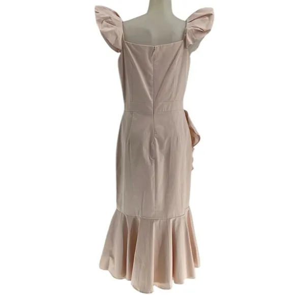 $179 NWT ANTONIO MELANI Lori Sateen Off The Shoulder Dress Size 4 Pink R…