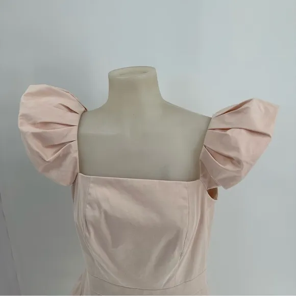 $179 NWT ANTONIO MELANI Lori Sateen Off The Shoulder Dress Size 4 Pink R…
