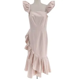 $179 NWT ANTONIO MELANI Lori Sateen Off The Shoulder Dress Size 4 Pink R…