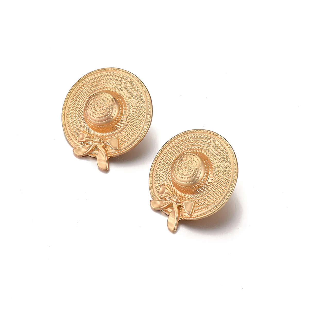 18K Gold-Plated Sunhat Stud Earrings