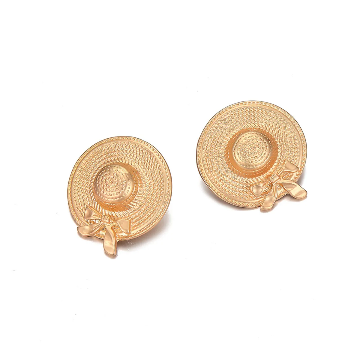 18K Gold-Plated Sunhat Stud Earrings
