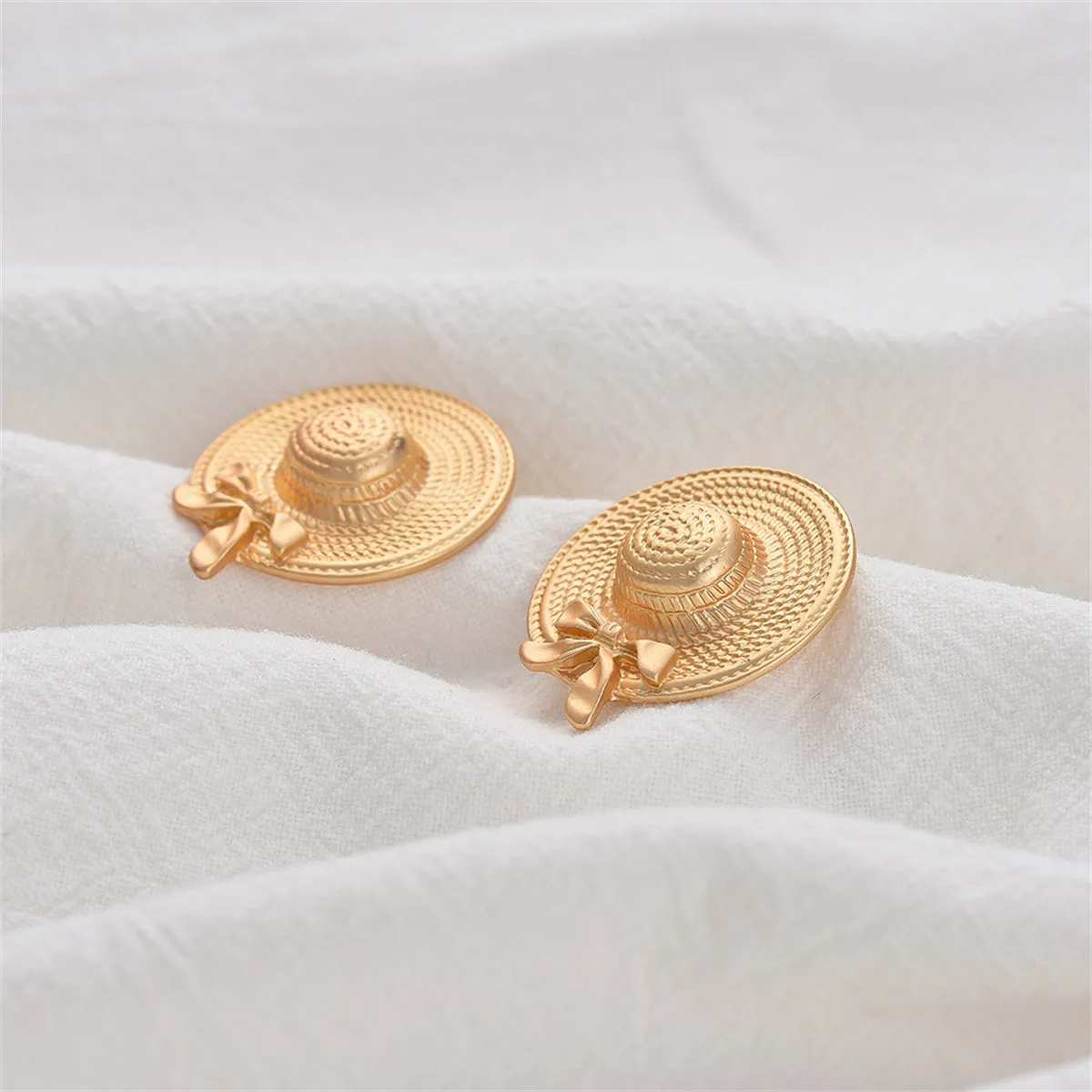 18K Gold-Plated Sunhat Stud Earrings