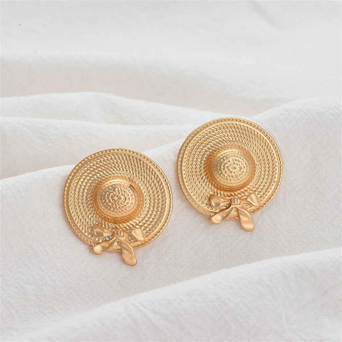 18K Gold-Plated Sunhat Stud Earrings