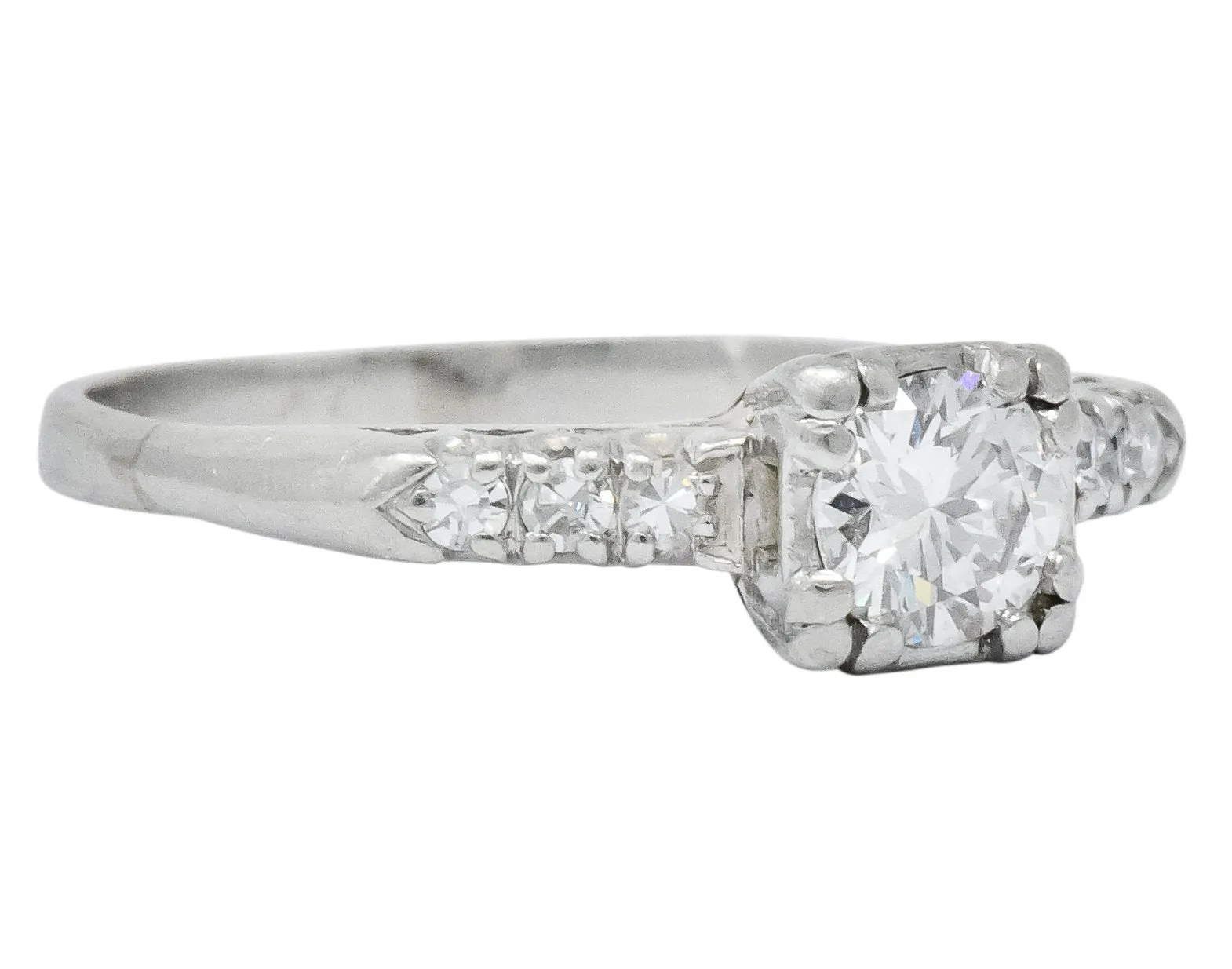 1940's Retro 0.50 CTW Diamond Platinum Engagement Ring