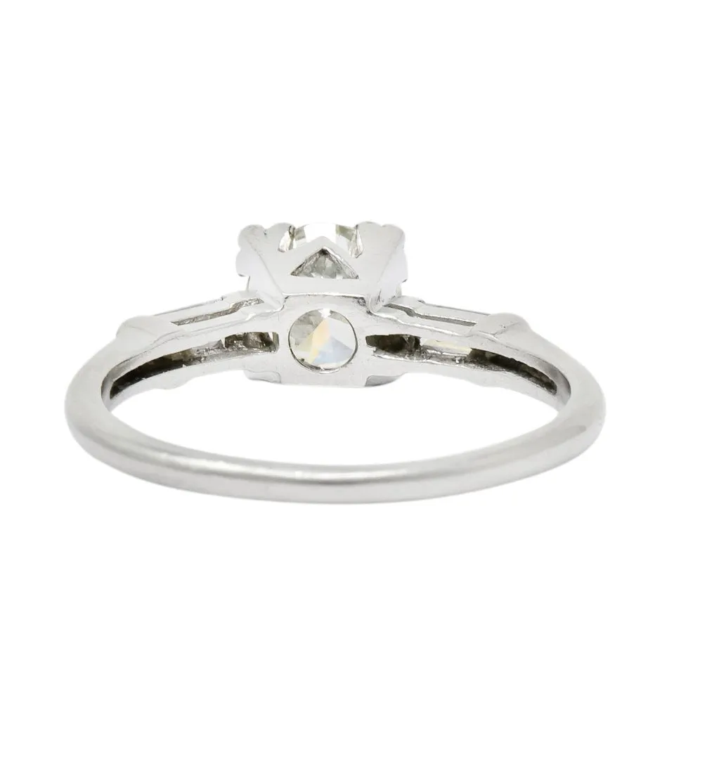 1940's Retro 1.08 CTW Diamond Platinum Engagement Ring