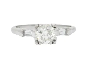 1940's Retro 1.08 CTW Diamond Platinum Engagement Ring