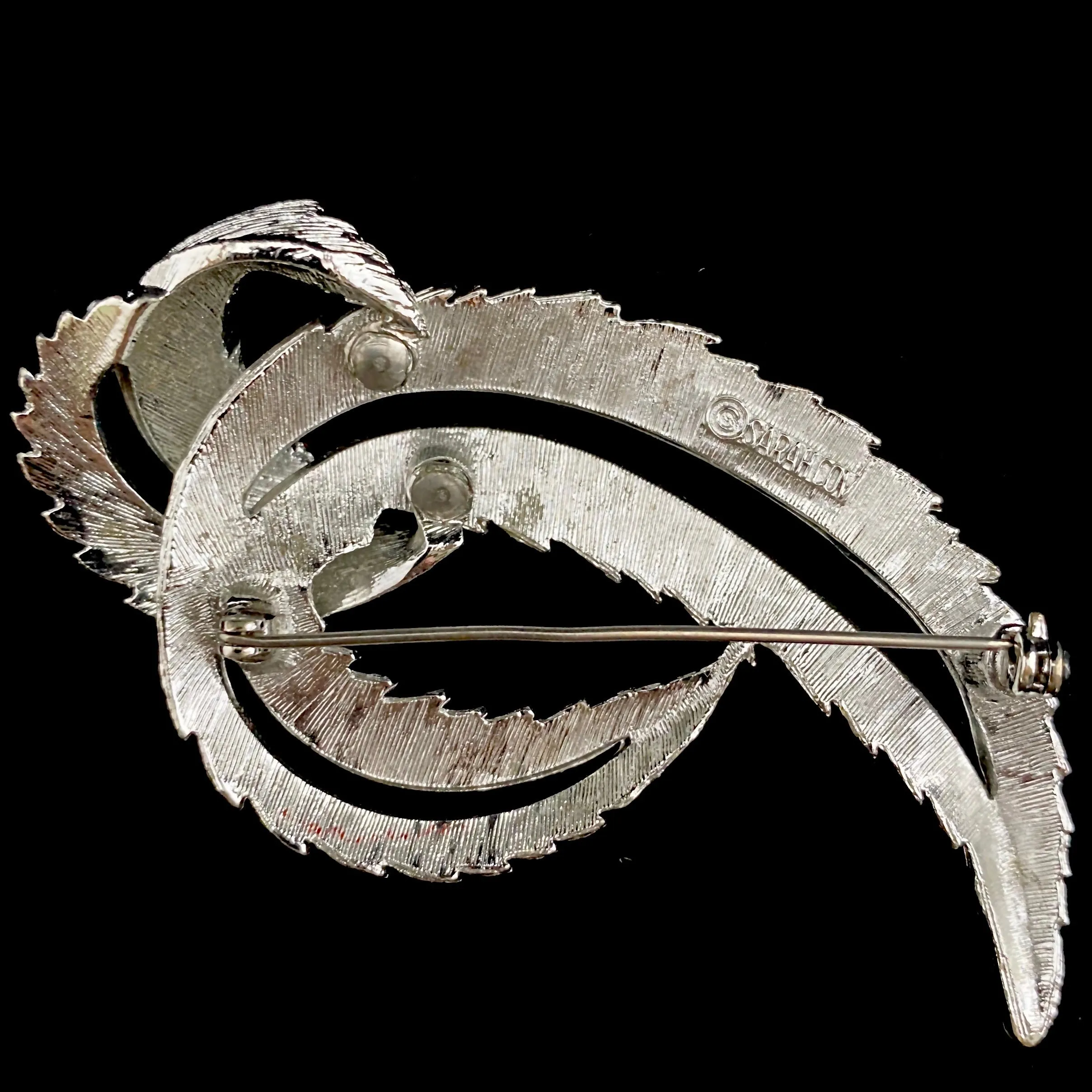 1964 Sarah Coventry Feather Fashion Brooch & Earrings Set