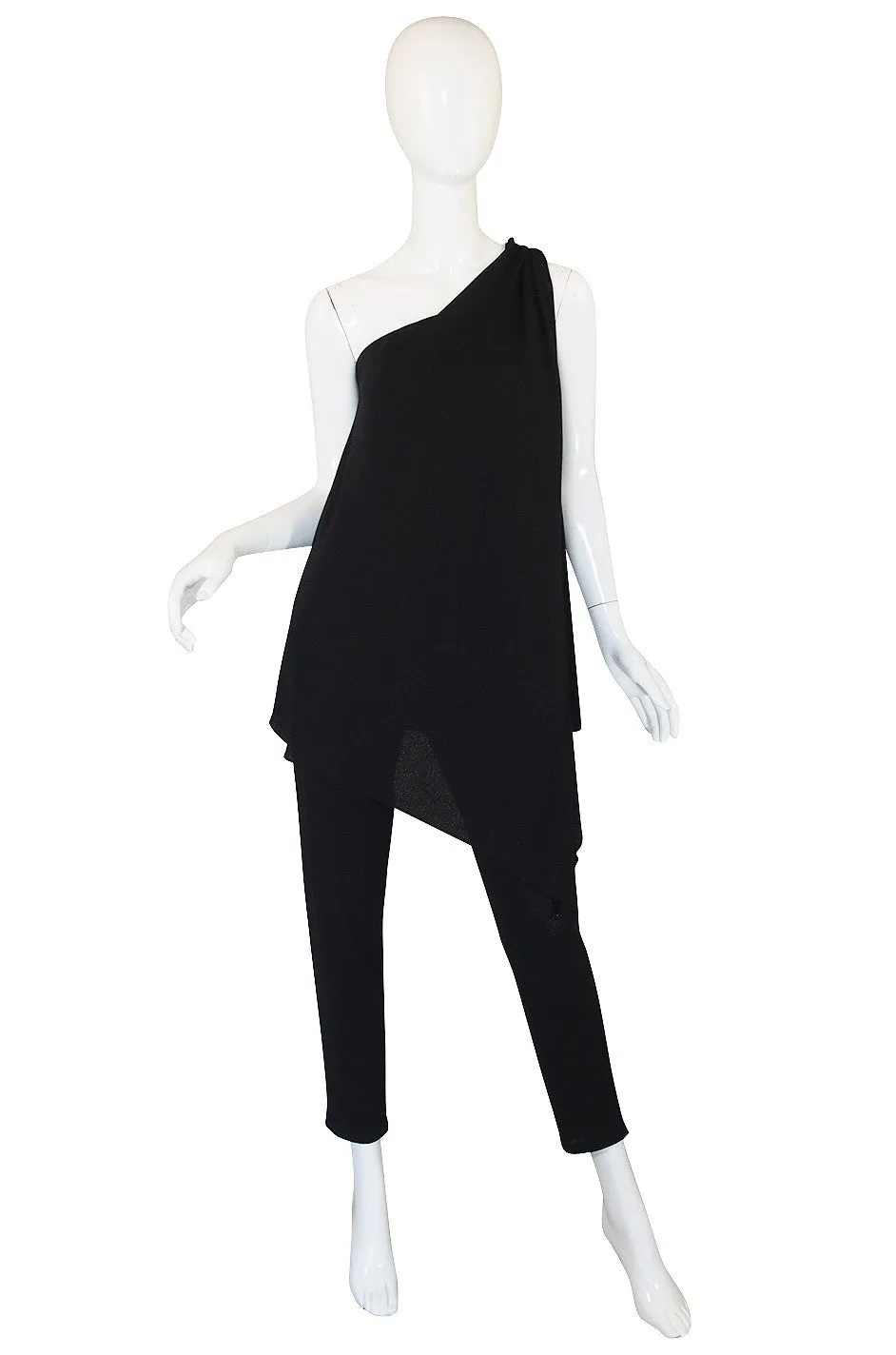 1970s Joy Stevens Black Jersey Jumpsuit