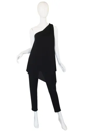 1970s Joy Stevens Black Jersey Jumpsuit