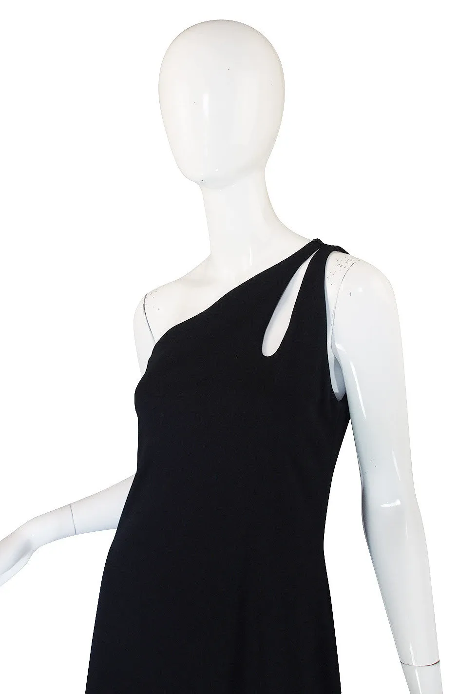 1970s One Shoulder Keyhole Jersey Dress