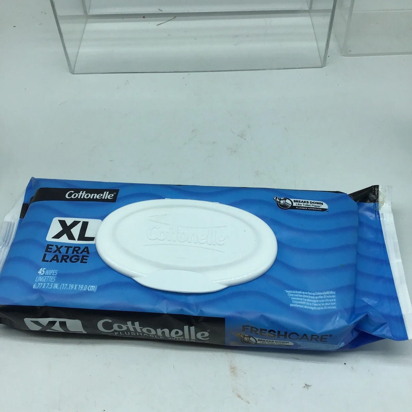 (2) Cottonelle Ultrafresh XL Flushable Adult Wipes Large Flip-Top Pack 45