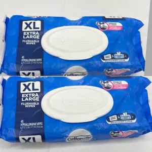 (2) Cottonelle Ultrafresh XL Flushable Adult Wipes Large Flip-Top Pack 45