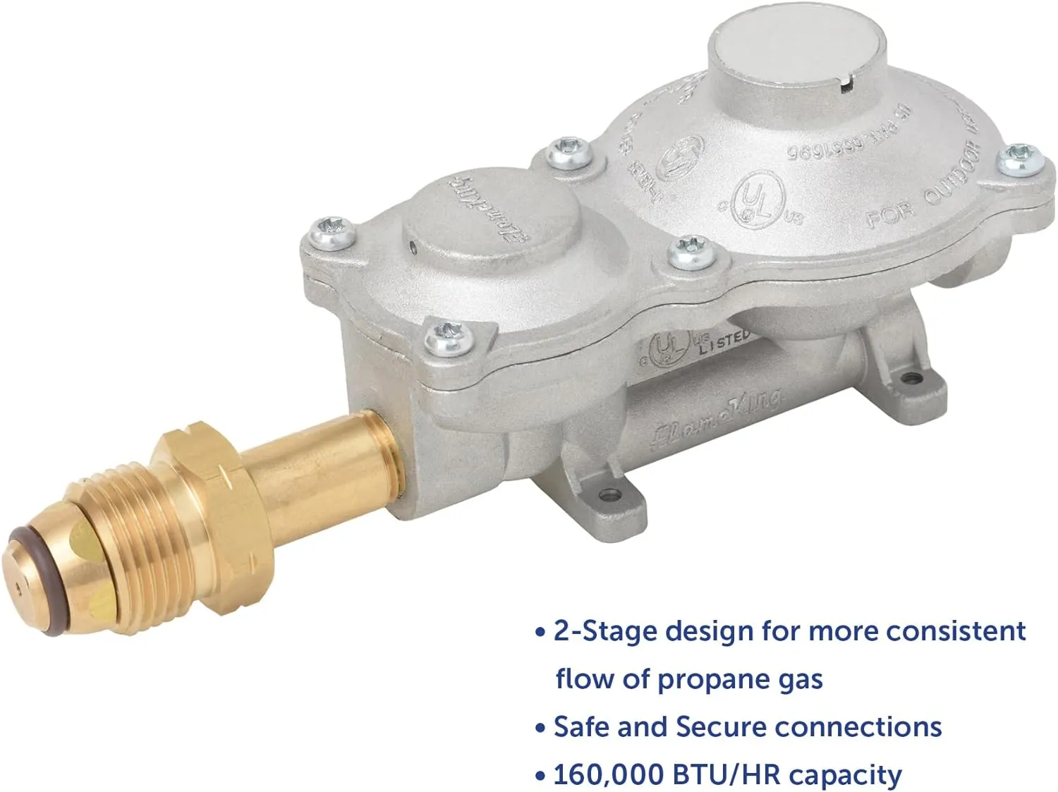 2 Stage Propane LP Horizontal Super Compact Regulator with PO 100lb tank,