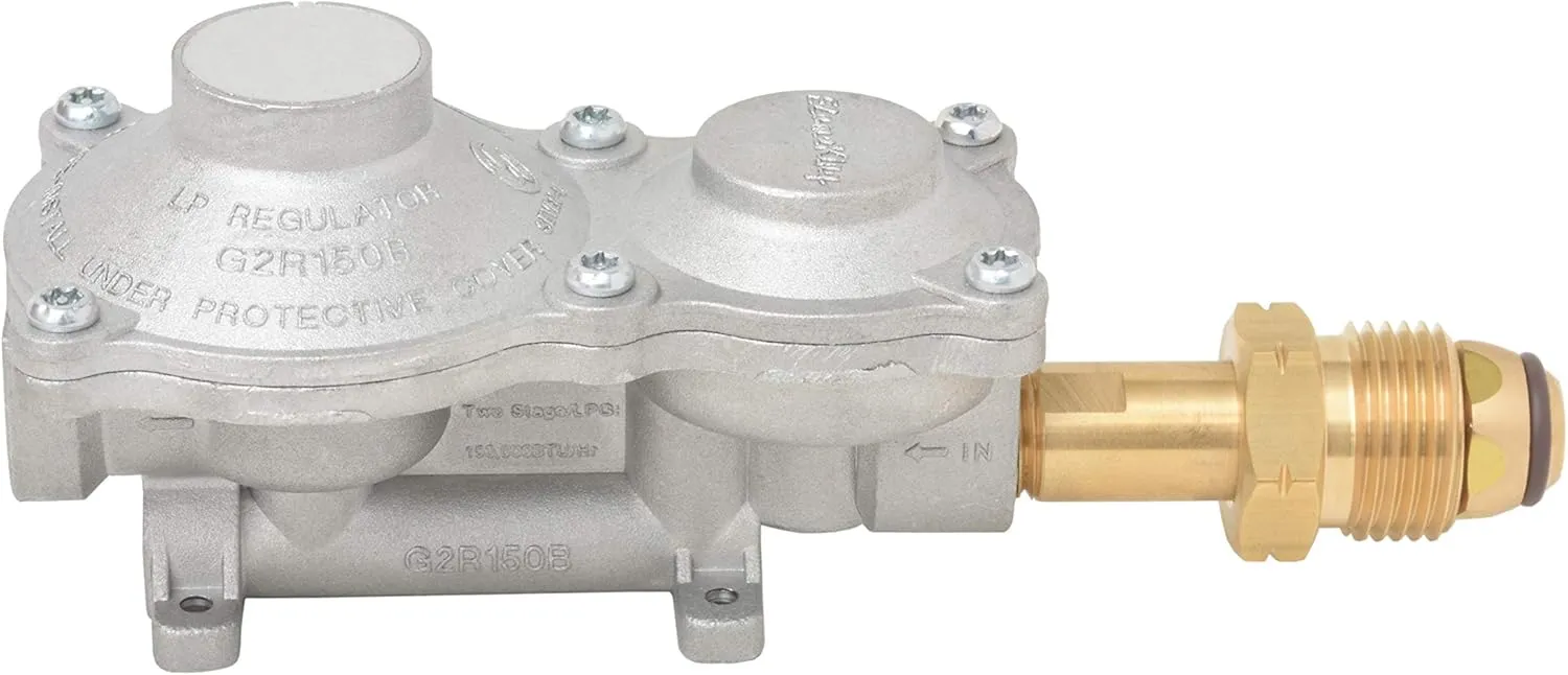 2 Stage Propane LP Horizontal Super Compact Regulator with PO 100lb tank,