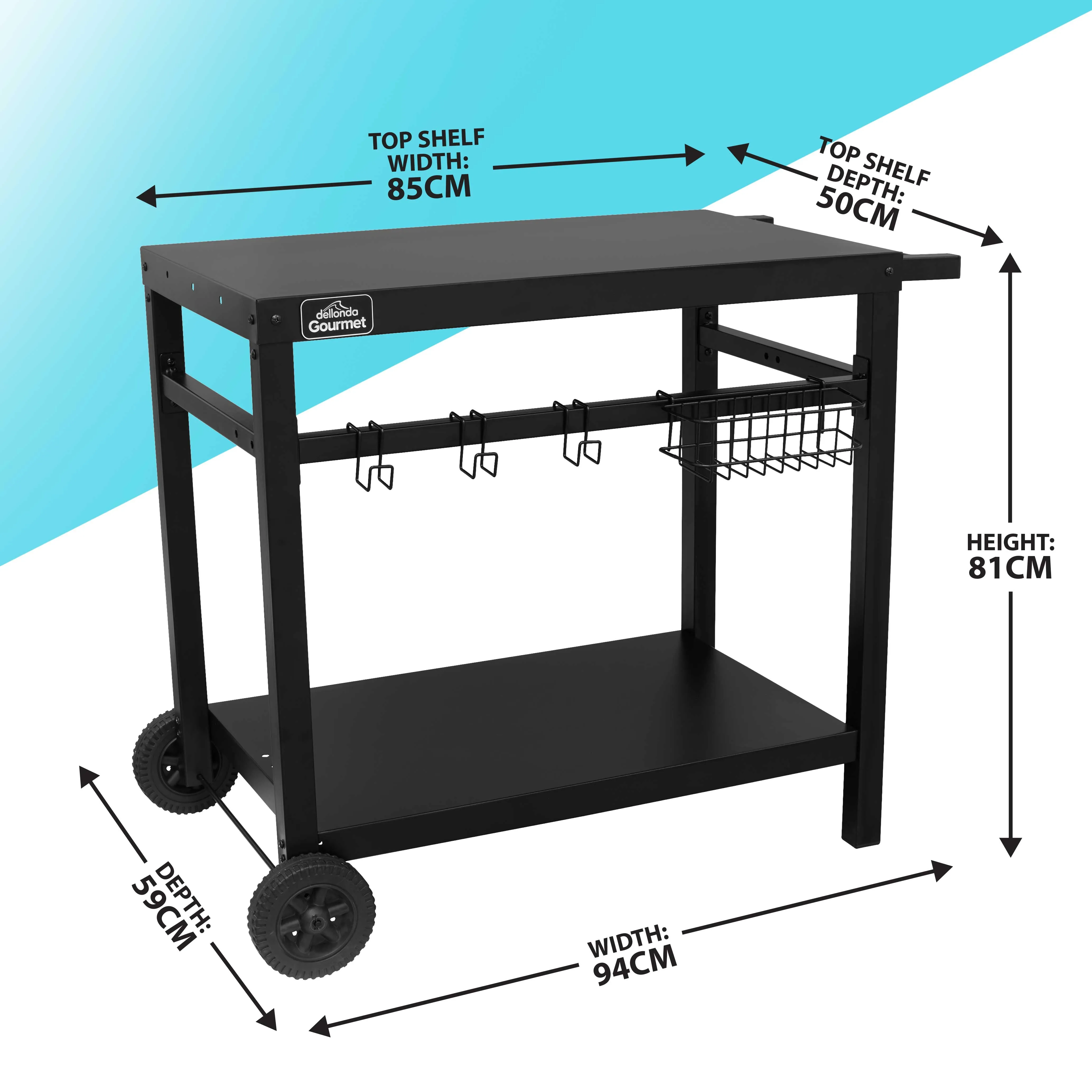 3 Burner Portable Gas Plancha 7.5kW BBQ Griddle with Cover & Trolley - DG250