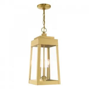 3 Lt Satin Brass Pendant Lantern