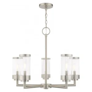 5 Lt Brushed Nickel Outdoor Chandelier