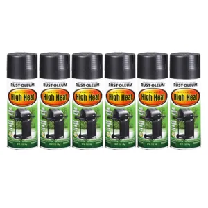 6 Cans | Rust-Oleum High Heat BBQ Flat Black 340g | 7778830