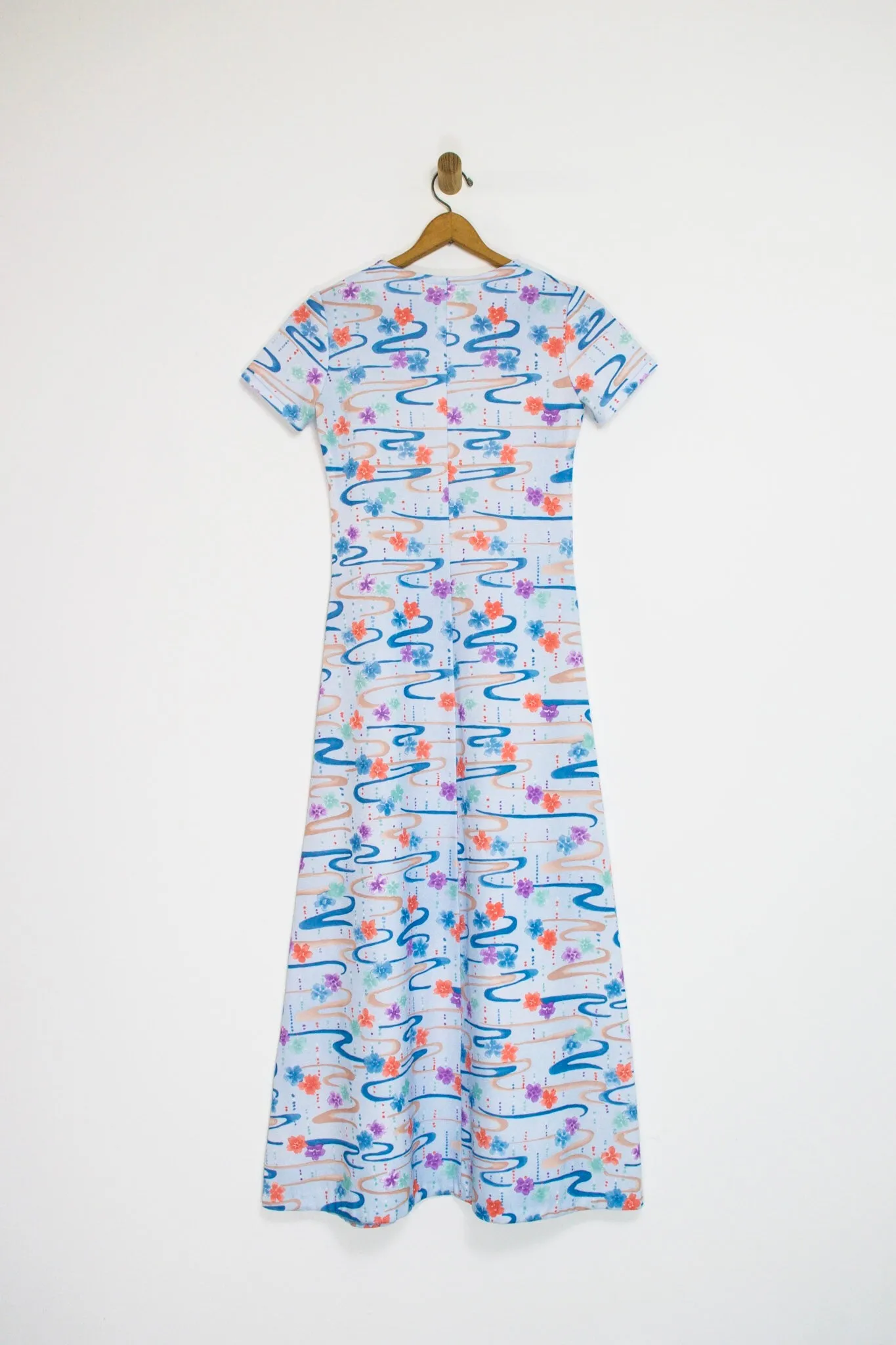 70’s PASTEL WAVE MAXI DRESS / MEDIUM