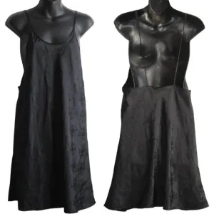 90's slip dress In Satin Rose Black