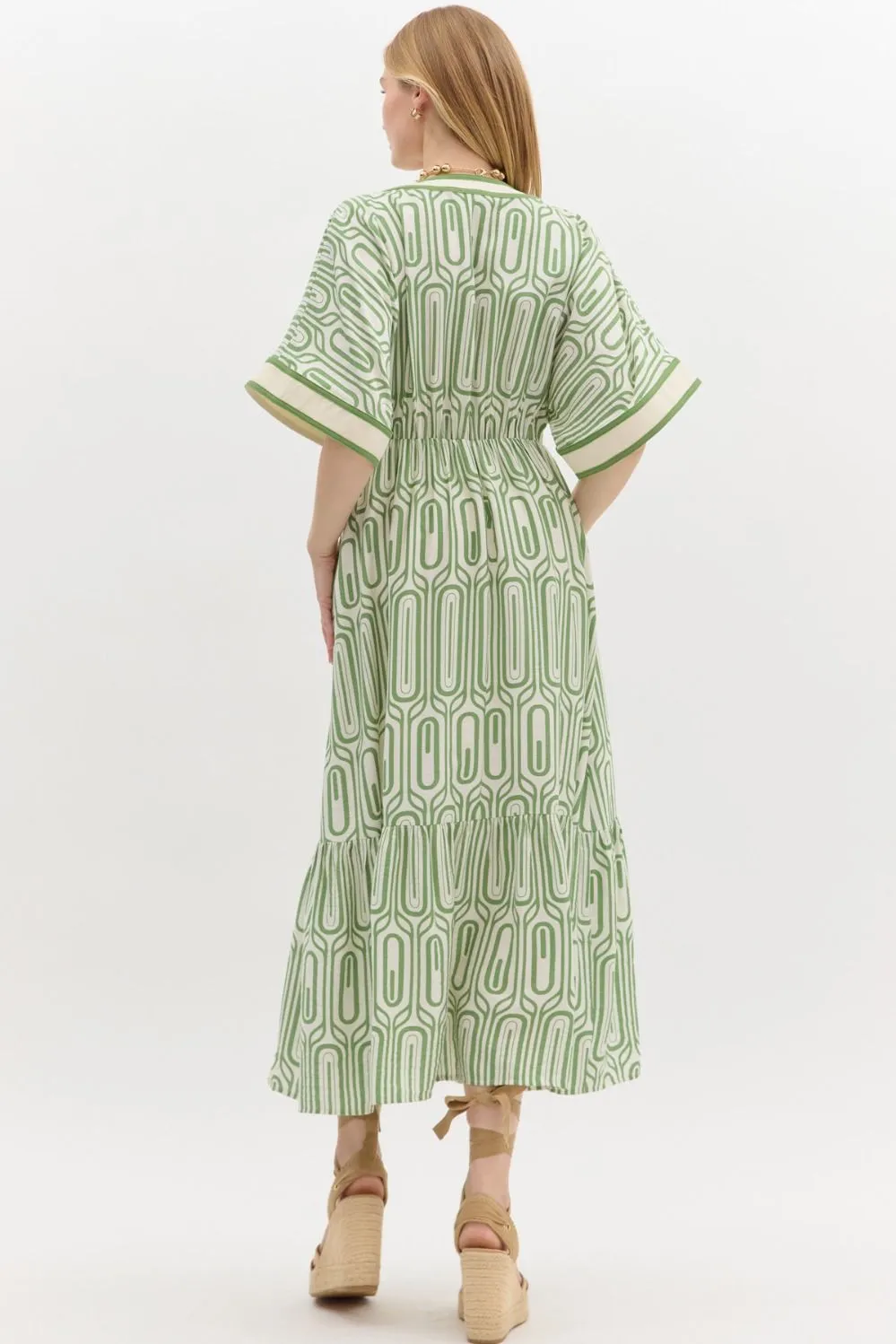 Abstract Maxi Dress - Green (S-2X)