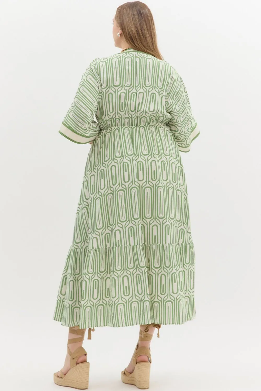 Abstract Maxi Dress - Green (S-2X)