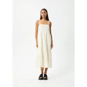 AFENDS SPLICE ORGANIC MAXI DRESS - WHITE/LEMONGRASS