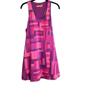 Alice   Olivia Pink and Purple Geometric Print Racerback Flowy Dress Size Small