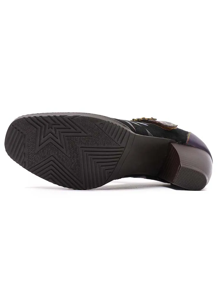 Alisson Handmade Floral Leather Shoes