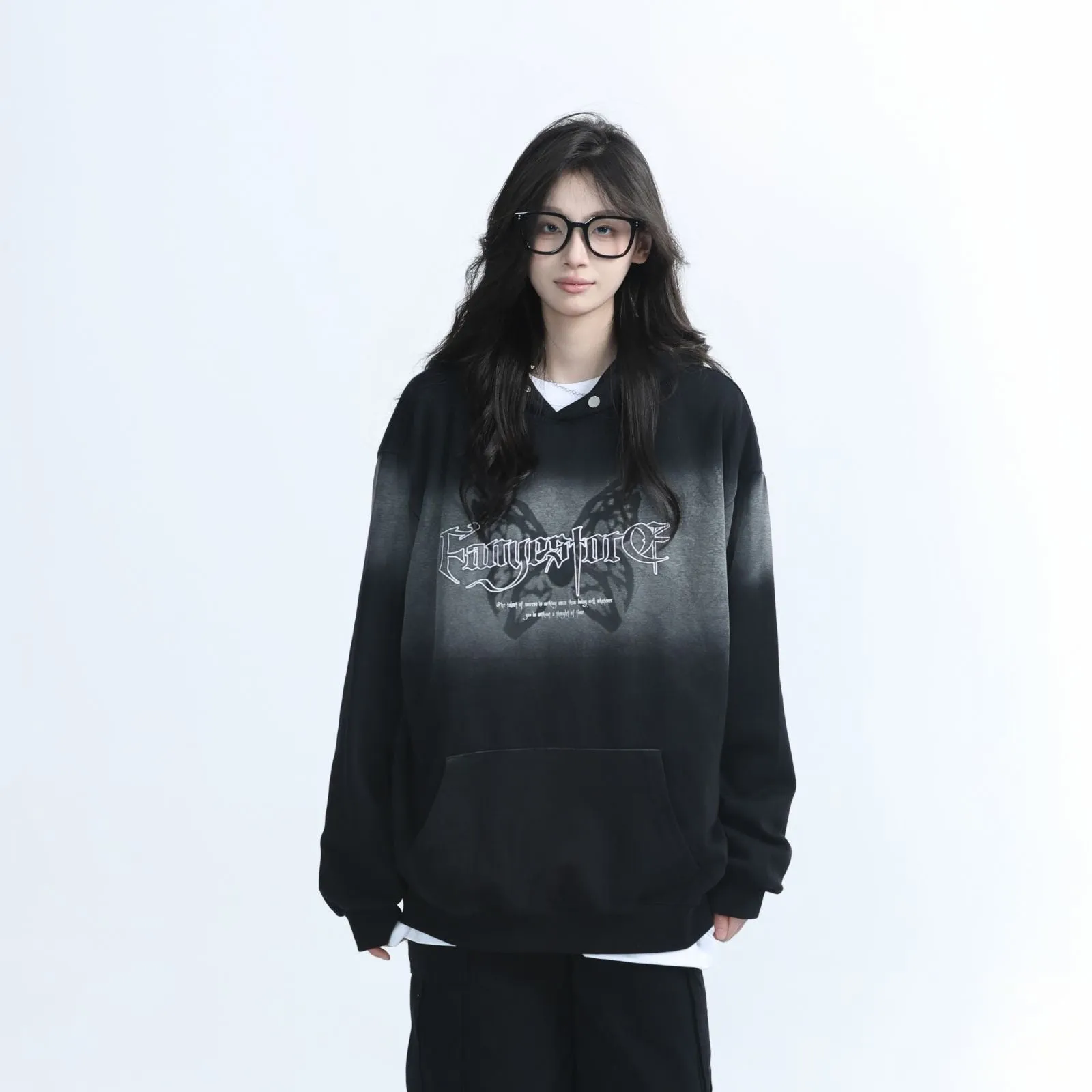 American Retro Gradient Butterfly Hoodie