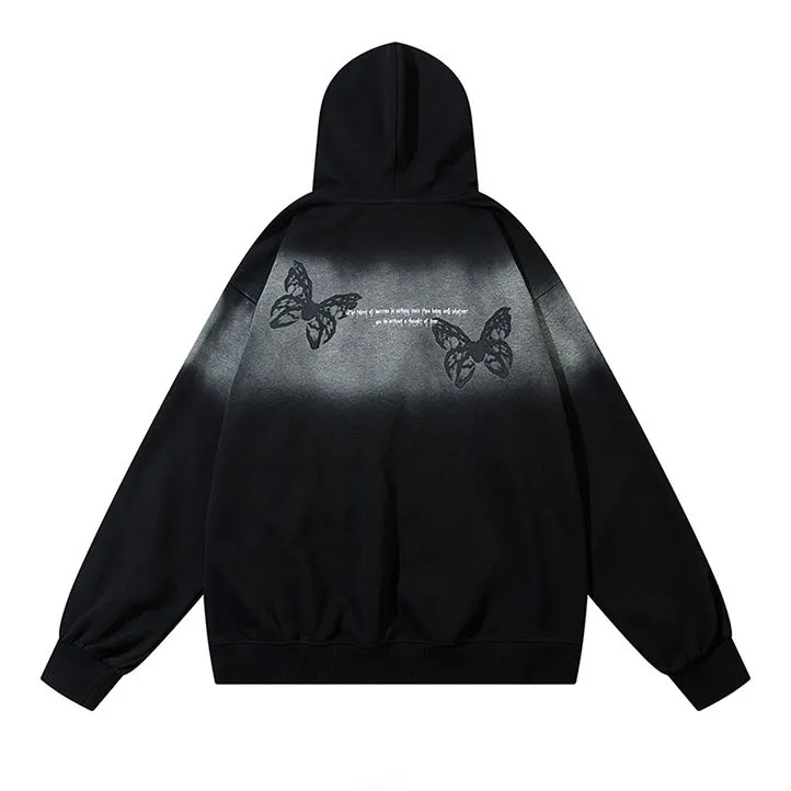 American Retro Gradient Butterfly Hoodie