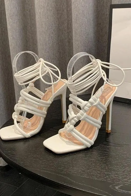 American woven hollow stiletto Roman sandals