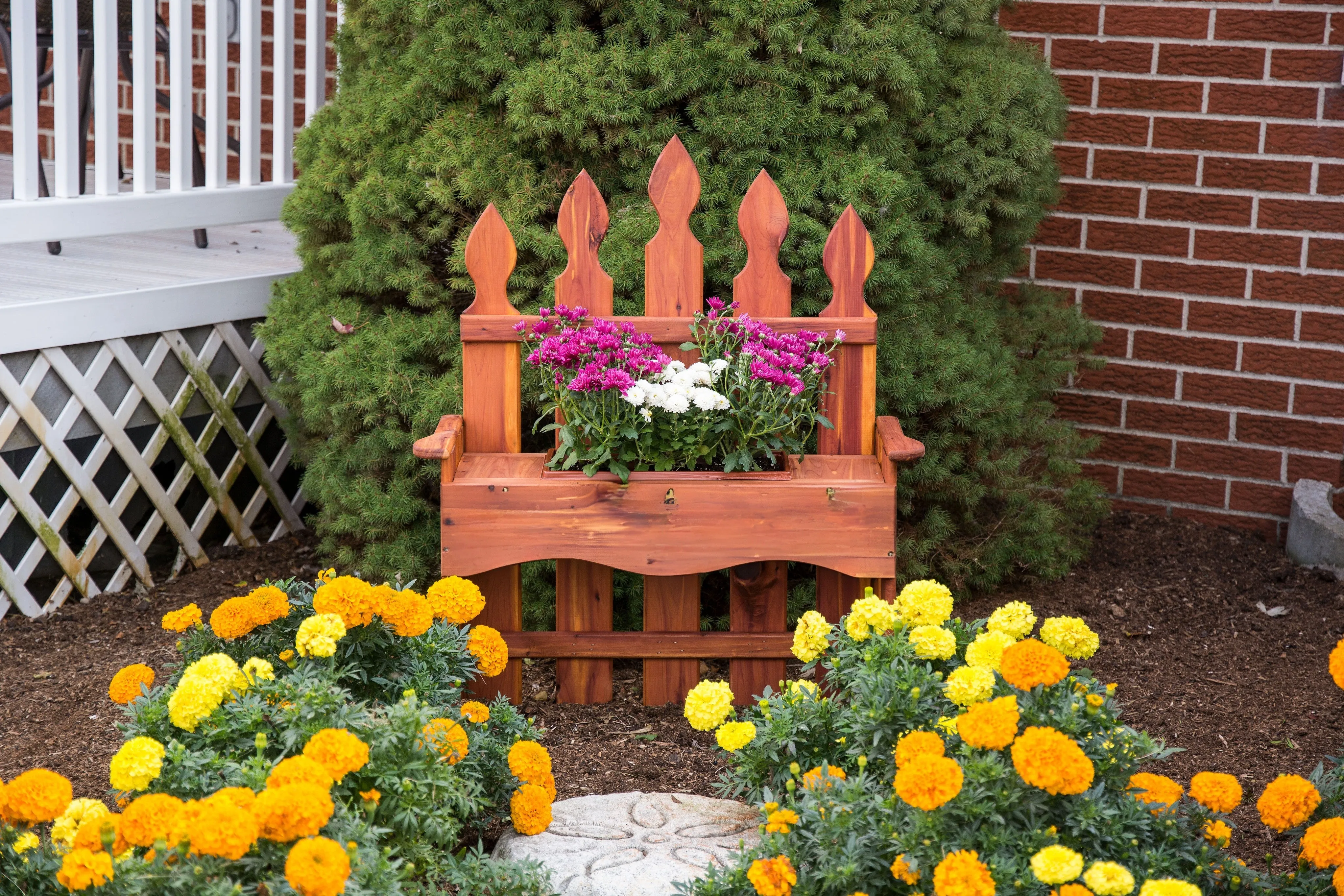 Amish Made 24 Inch Cedar Bench Planter