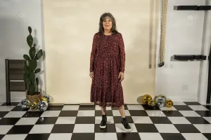 andrea midi dress in pink