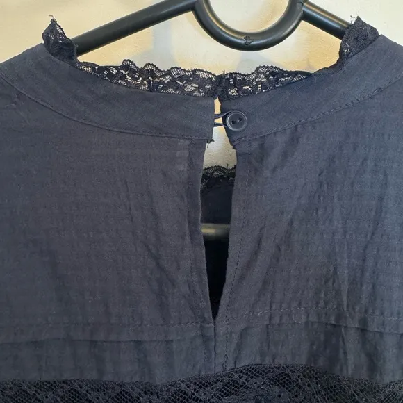 Anthropologie Maeve Navy Fleetwood Cotton Shift Dress - Size 14