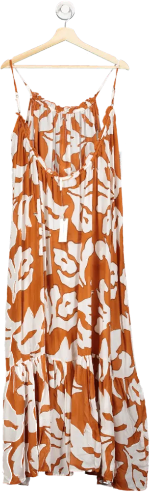 Anthropologie Orange The Malika Cover-up Maxi Dress UK XS