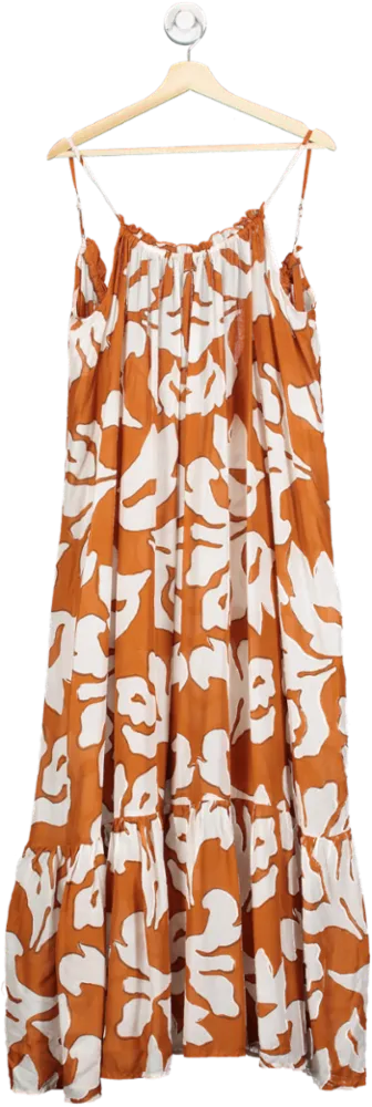 Anthropologie Orange The Malika Cover-up Maxi Dress UK XS