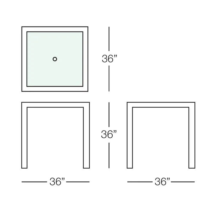 Aria Counter Height Table with Tempered Glass Top
