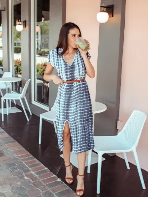 Athena Tie Dye Maxi Dress (Blue)
