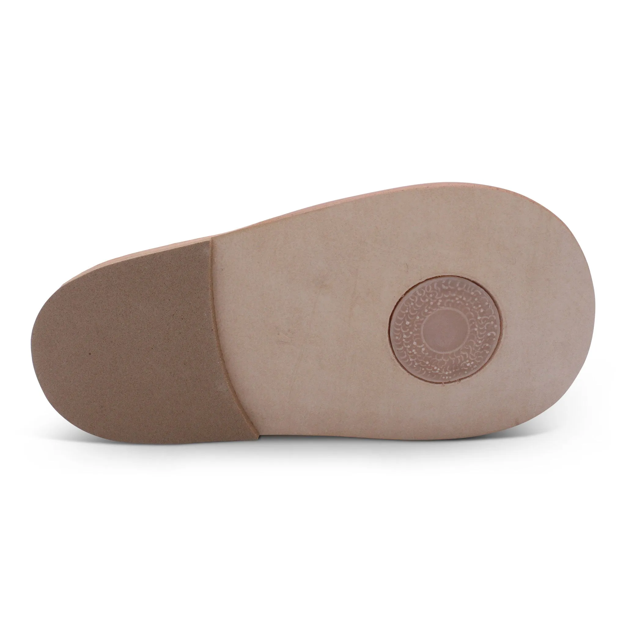 'Augusto' Boys White Leather with Beige & Nude T-Bar Sandals