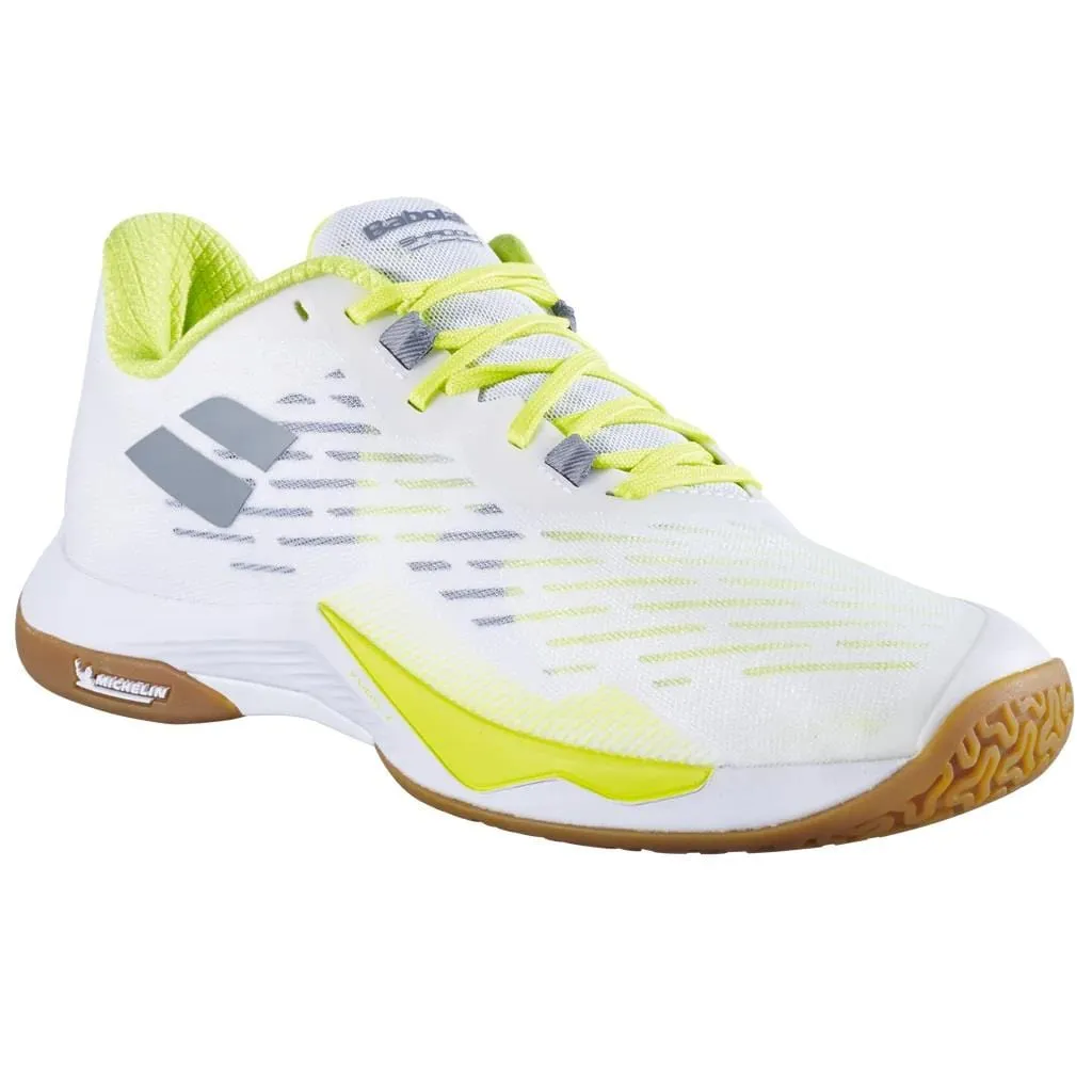 Babolat Shadow Tour 5 Mens Badminton Shoes - White / Lime
