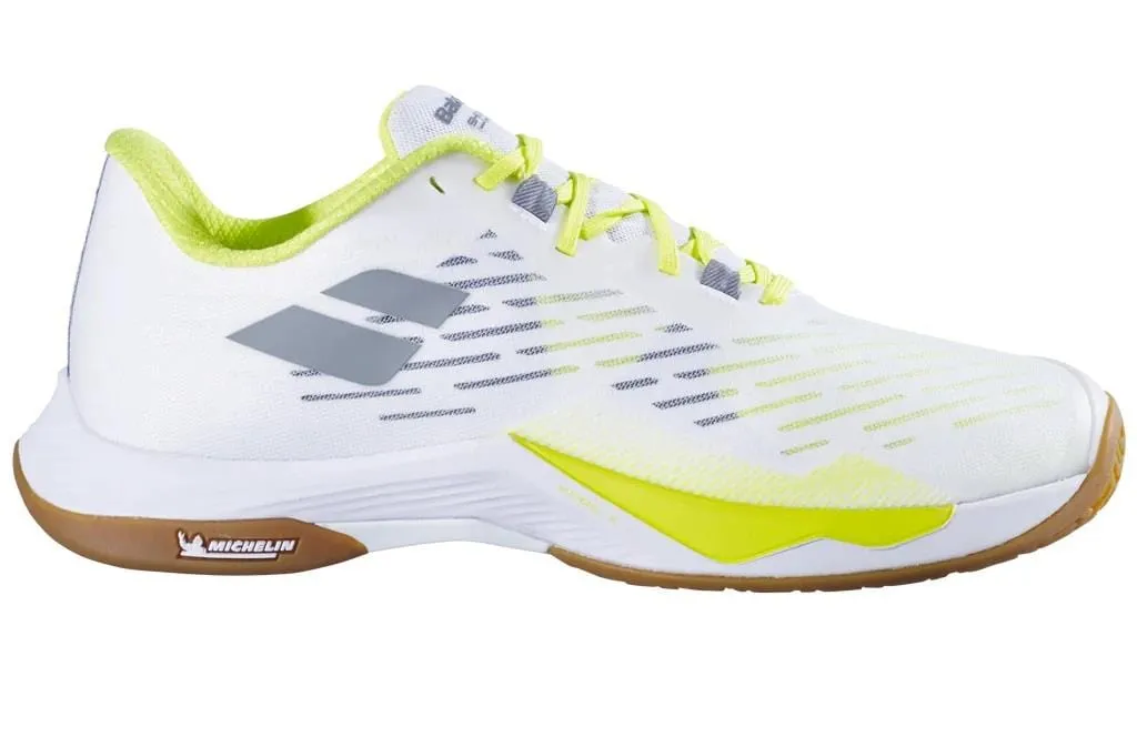 Babolat Shadow Tour 5 Mens Badminton Shoes - White / Lime