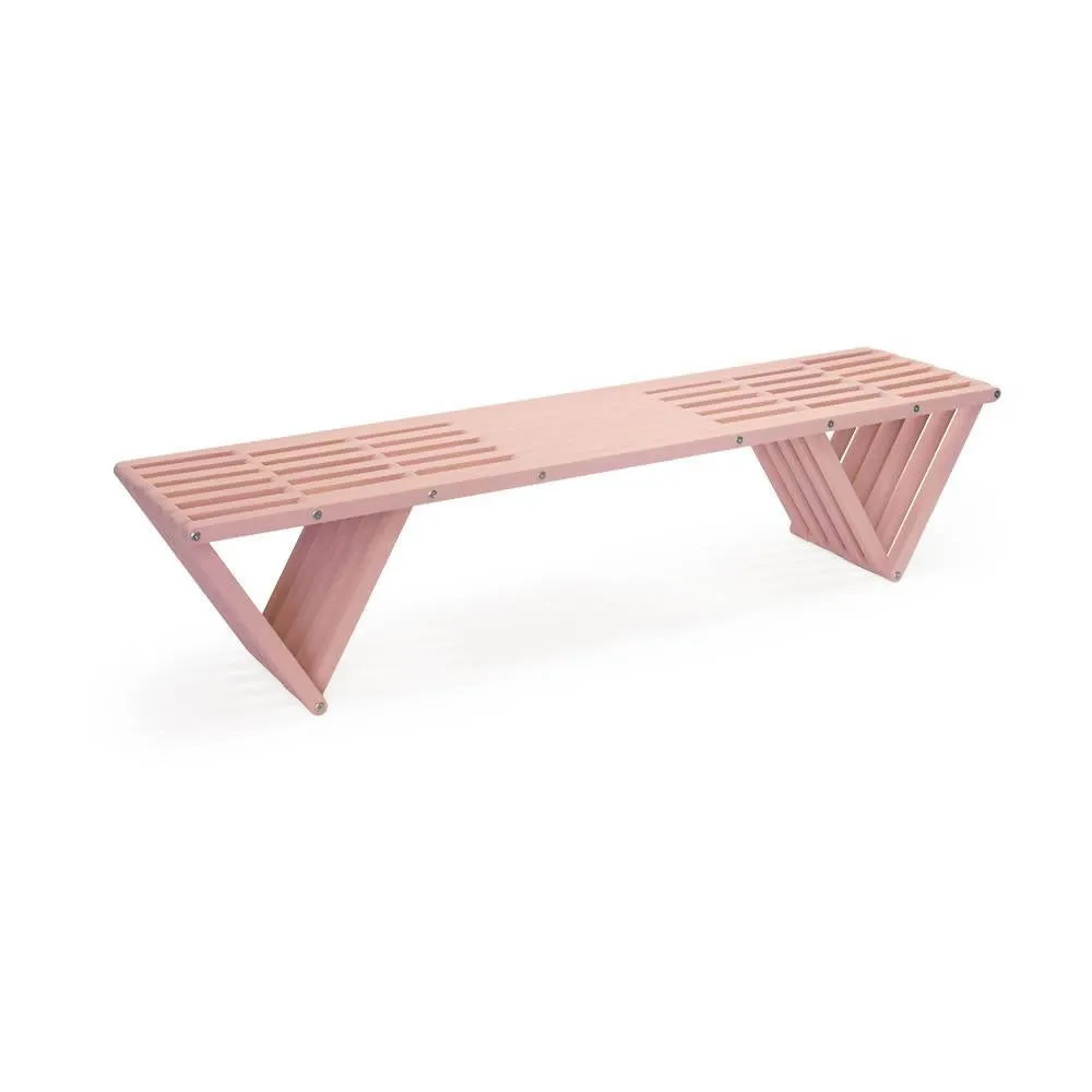 Backless Wood Bench L 72" x W 18" x H 17"