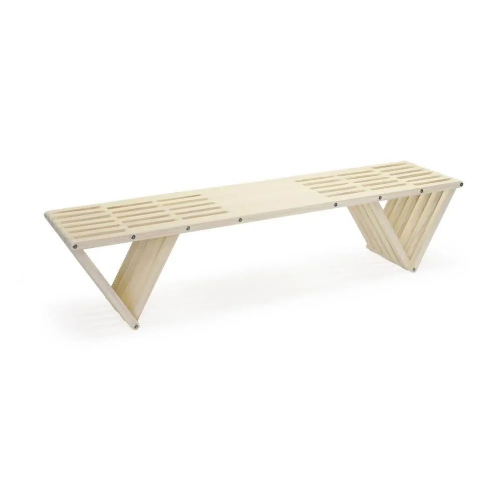 Backless Wood Bench L 72" x W 18" x H 17"