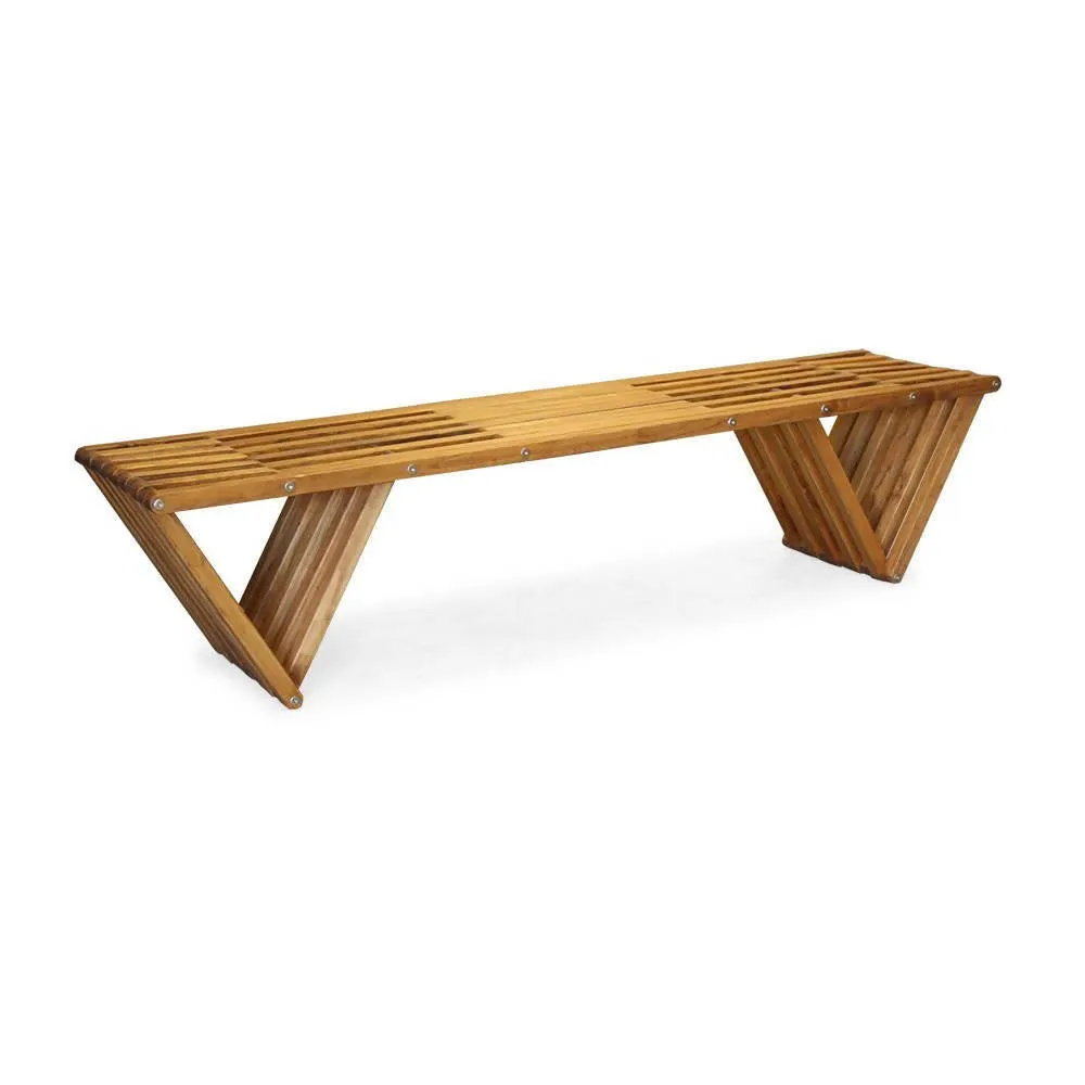 Backless Wood Bench L 72" x W 18" x H 17"